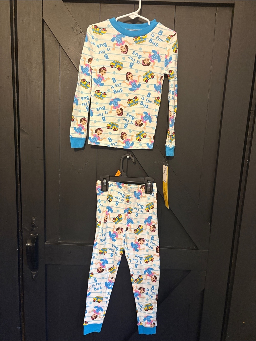 Girls' Blue Character-Print Long Sleeve Pajama Set